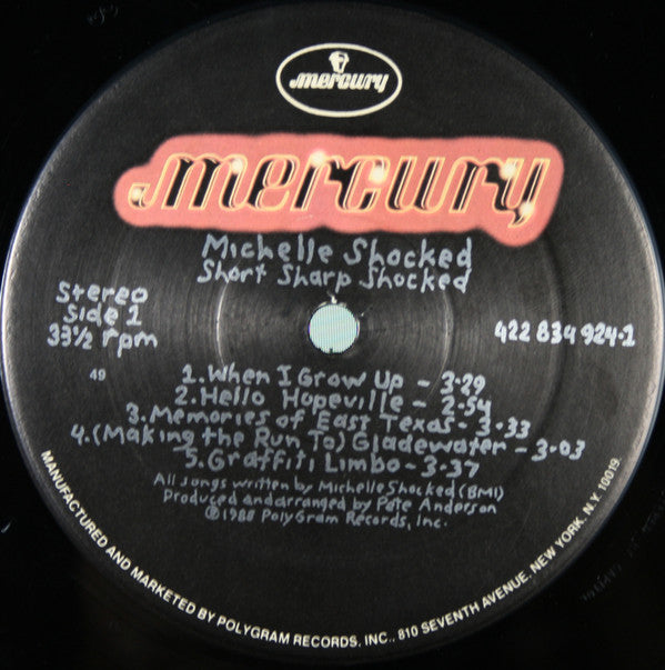 Michelle Shocked : Short Sharp Shocked (LP, Album, 49 )
