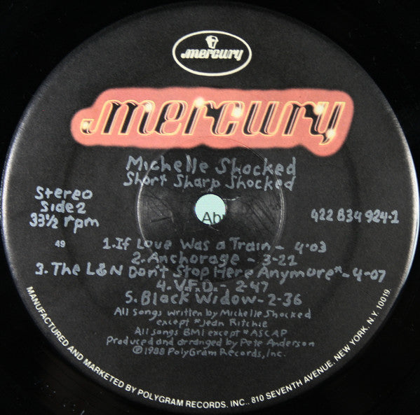 Michelle Shocked : Short Sharp Shocked (LP, Album, 49 )