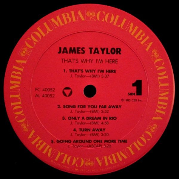 James Taylor (2) : That's Why I'm Here (LP, Album, Car)