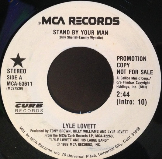Lyle Lovett : Stand By Your Man (7", Single, Promo)