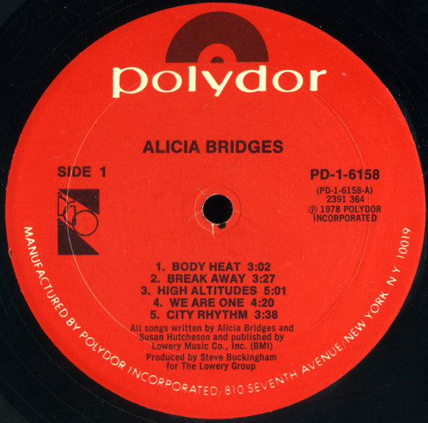 Alicia Bridges : Alicia Bridges (LP, Album, RP, Mon)