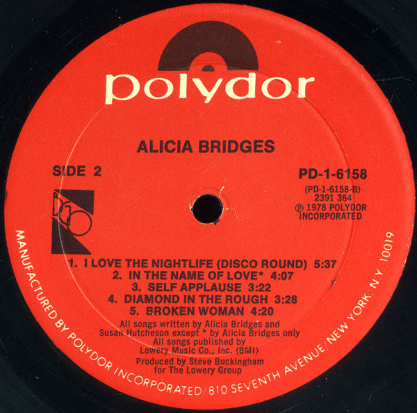 Alicia Bridges : Alicia Bridges (LP, Album, RP, Mon)