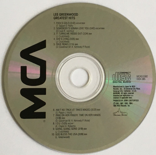 Lee Greenwood : Greatest Hits (CD, Comp, Jap)