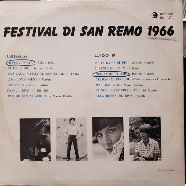 Various : Festival Di San Remo 1966 (LP, Comp)