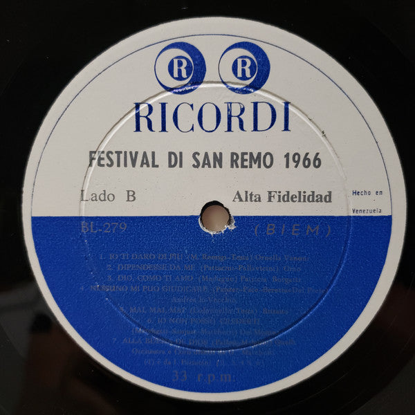 Various : Festival Di San Remo 1966 (LP, Comp)