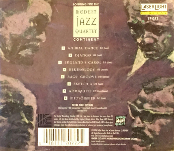 The Modern Jazz Quartet : Longing For The Continent (CD, Album, RE)
