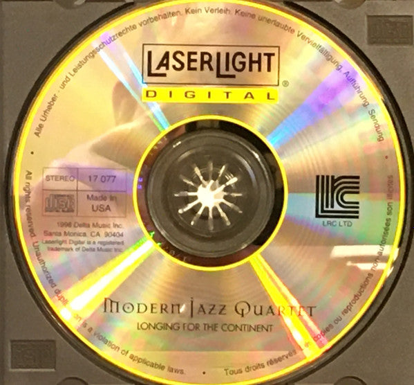 The Modern Jazz Quartet : Longing For The Continent (CD, Album, RE)