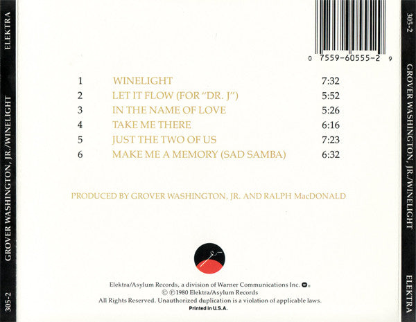 Grover Washington, Jr. : Winelight (CD, Album, RE)