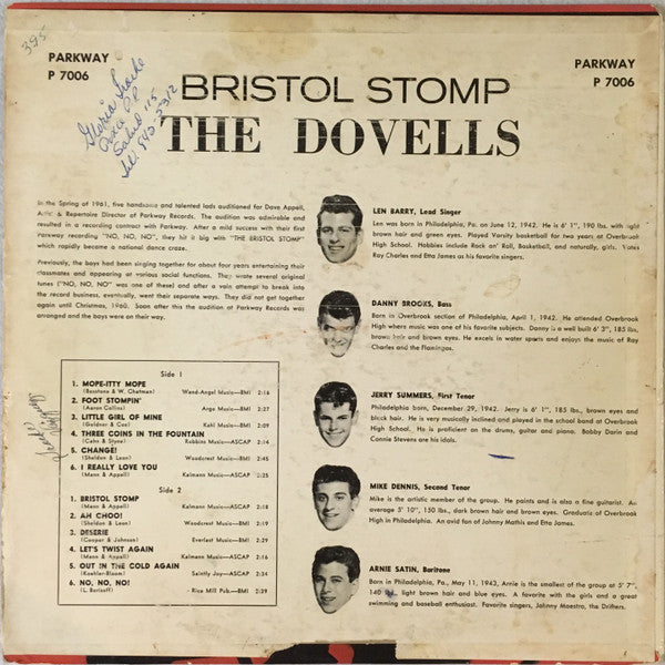 The Dovells : Bristol Stomp (LP, Mono)