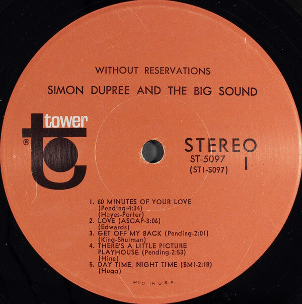 Simon Dupree & The Big Sound* : Without Reservations (LP, Album)