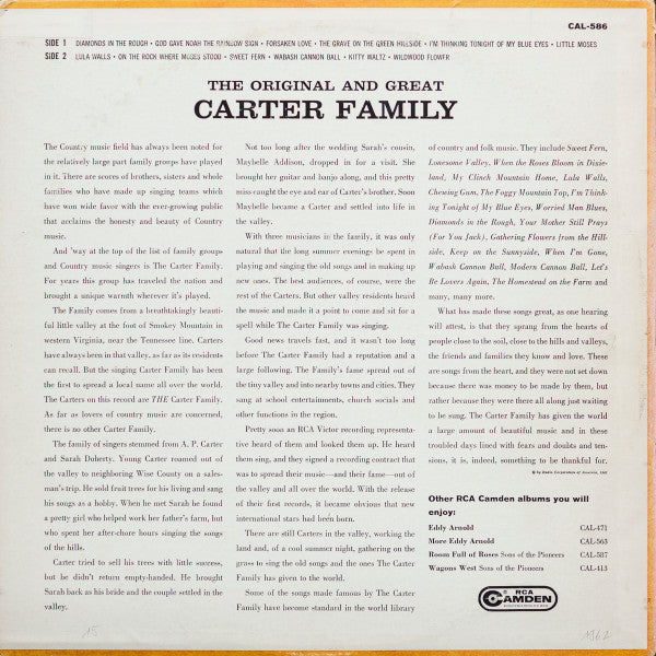 The Carter Family : The Original And Great Carter Family (LP, Comp, Mono, Ind)