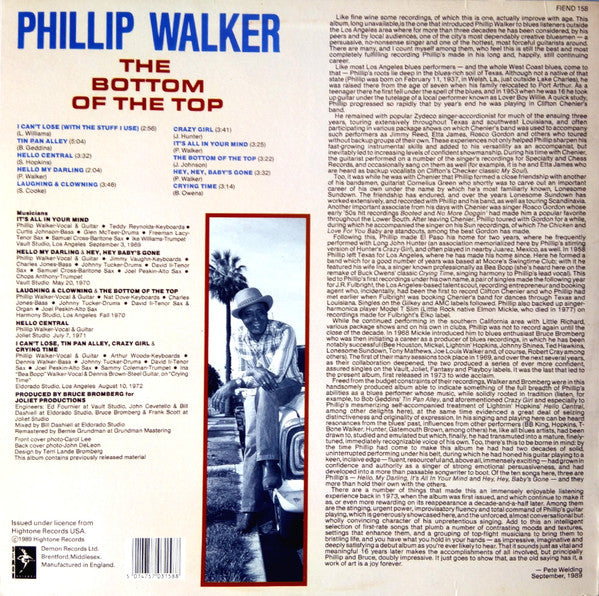 Phillip Walker : The Bottom Of The Top (LP, Album, RE)