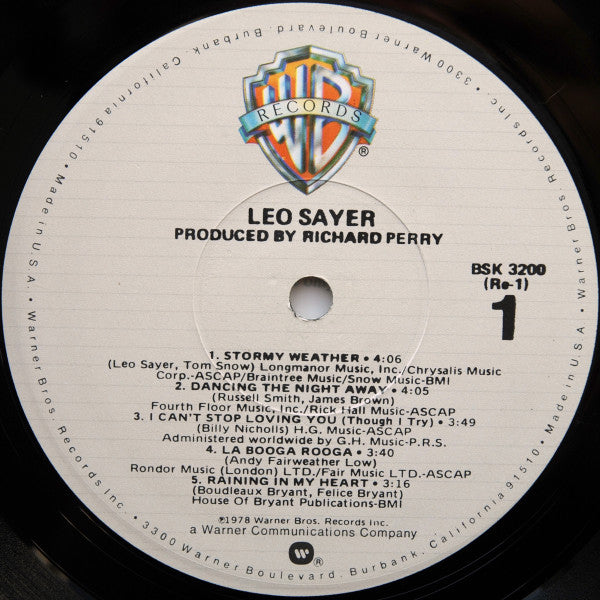 Leo Sayer : Leo Sayer (LP, Album, Los)