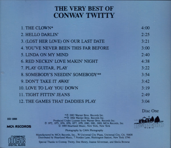Conway Twitty : The Very Best Of Conway Twitty (2xCD, Comp)