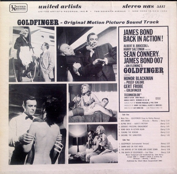 John Barry : Goldfinger (Original Motion Picture Sound Track) (LP, Album, Pit)