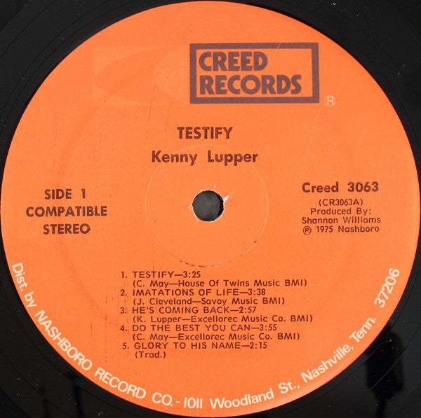 Kenny Lupper* : Testify (LP, Album)