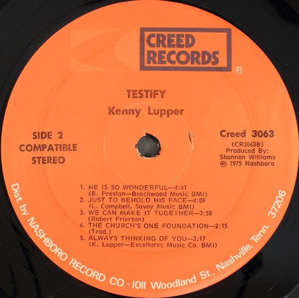 Kenny Lupper* : Testify (LP, Album)