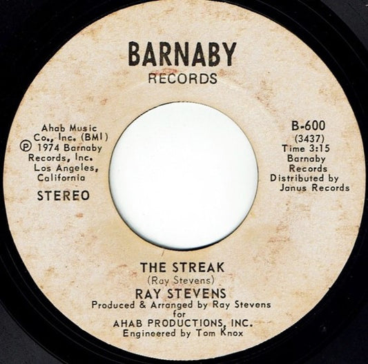 Ray Stevens : The Streak (7", Styrene, PRC)