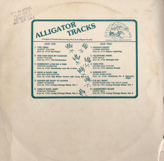 Various : Alligator Tracks: A Sampler Of Genuine Houserocking Music From Alligator Records (LP, Comp, Smplr)
