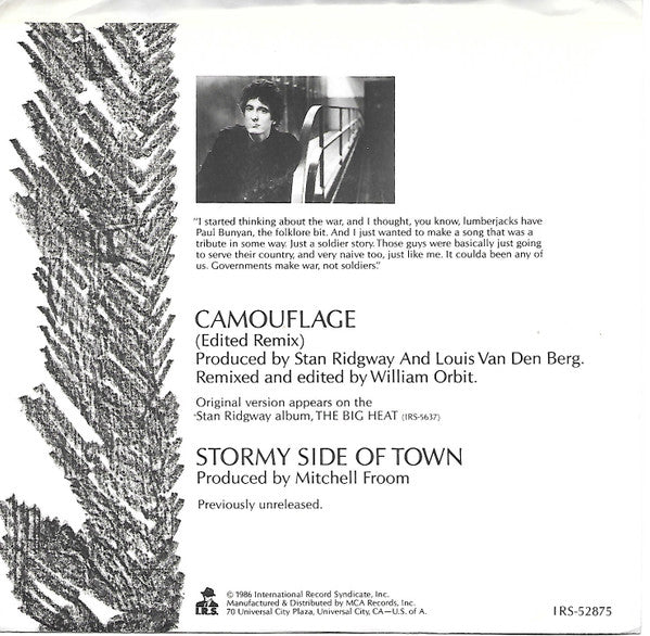 Stan Ridgway : Camouflage (7", Single)