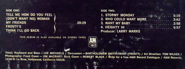 Lee Michaels : Lee Michaels (LP, Album, RE, Y P)