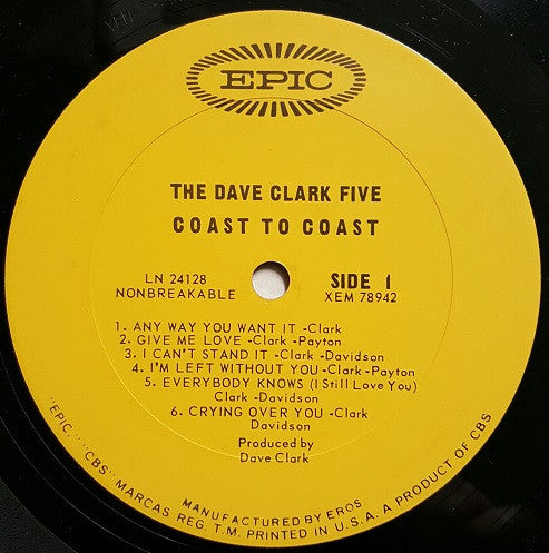 The Dave Clark Five : Coast To Coast (LP, Album, Mono, Ter)