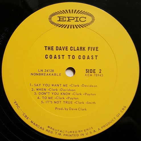 The Dave Clark Five : Coast To Coast (LP, Album, Mono, Ter)