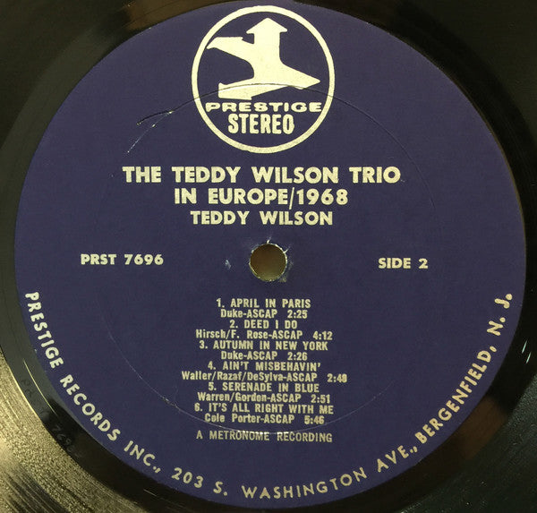The Teddy Wilson Trio* : The Teddy Wilson Trio In Europe; 1968 (LP, Album)