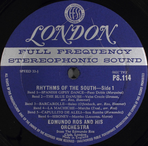 Edmundo Ros And His Orchestra* : Rhythms Of The South (LP, Album)