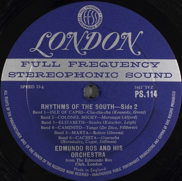 Edmundo Ros And His Orchestra* : Rhythms Of The South (LP, Album)