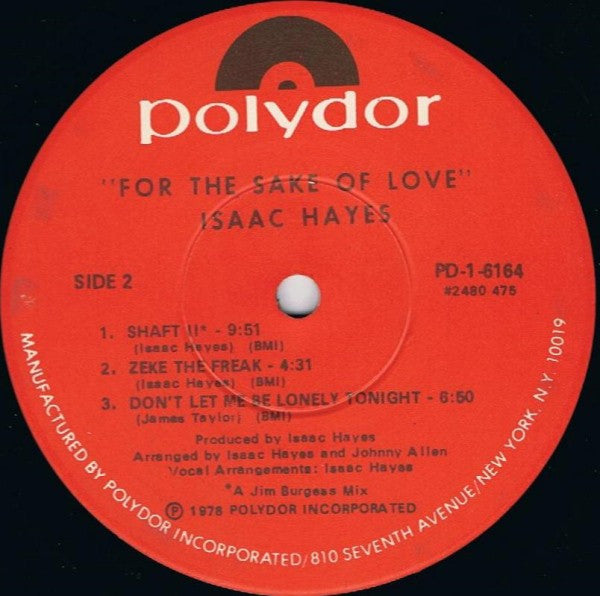 Isaac Hayes : For The Sake Of Love (LP, Album, NAM)