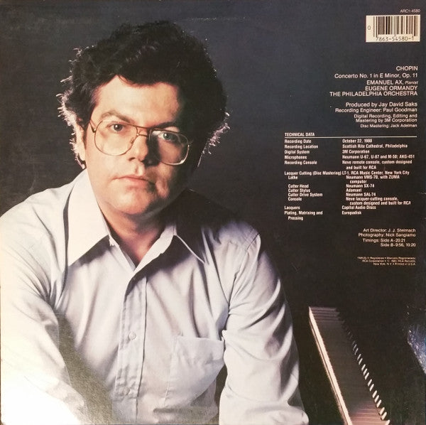 Chopin*, Emanuel Ax, Eugene Ormandy : Concerto No. 1 in E Minor, Op. 11 (LP, RE, Hal)