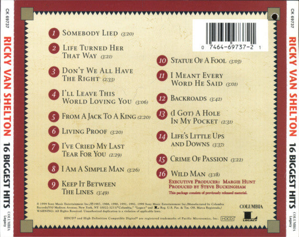 Ricky Van Shelton : 16 Biggest Hits (CD, Comp)