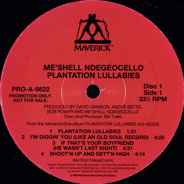 Me'Shell NdegéOcello : Plantation Lullabies (2xLP, Album, Promo)