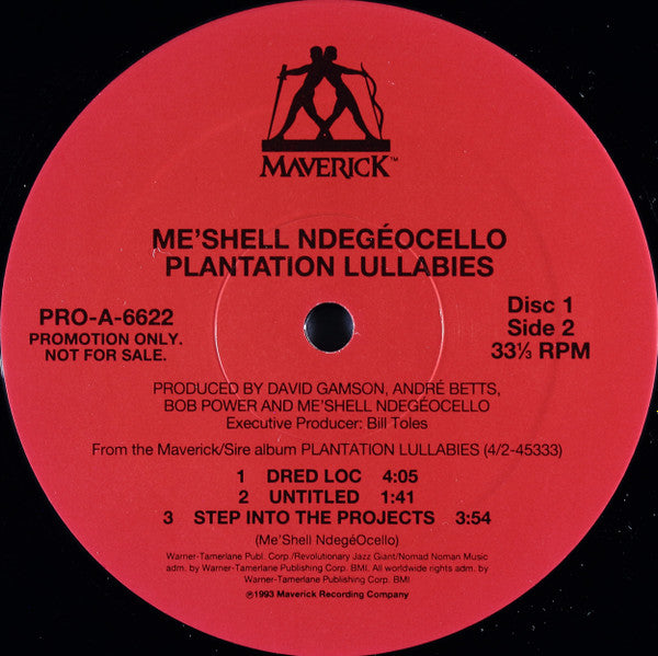 Me'Shell NdegéOcello : Plantation Lullabies (2xLP, Album, Promo)