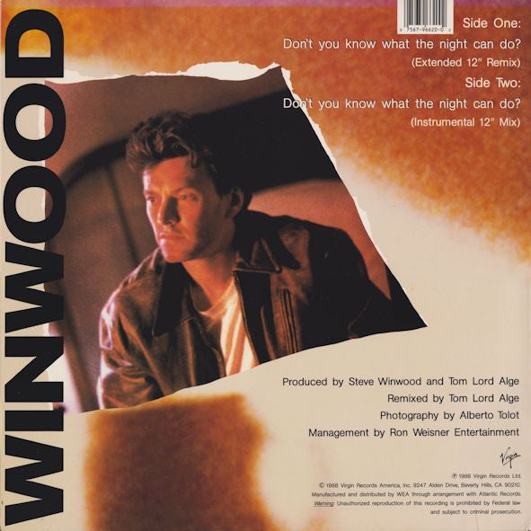 Steve Winwood : Don't You Know What The Night Can Do? (12", Single)