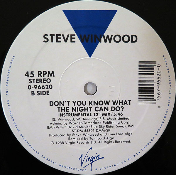 Steve Winwood : Don't You Know What The Night Can Do? (12", Single)