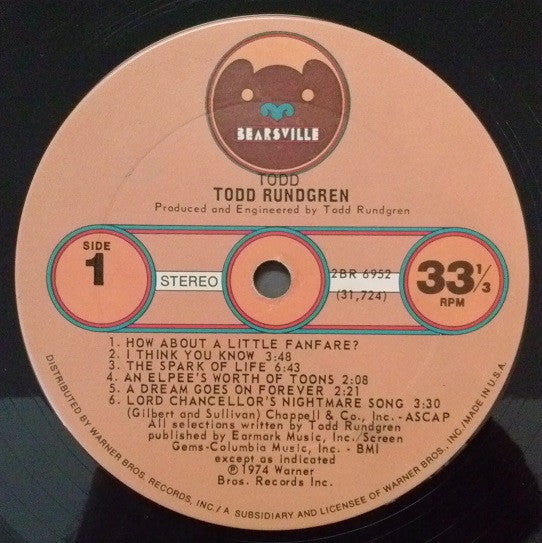 Todd Rundgren : Todd (2xLP, Album, Ter)