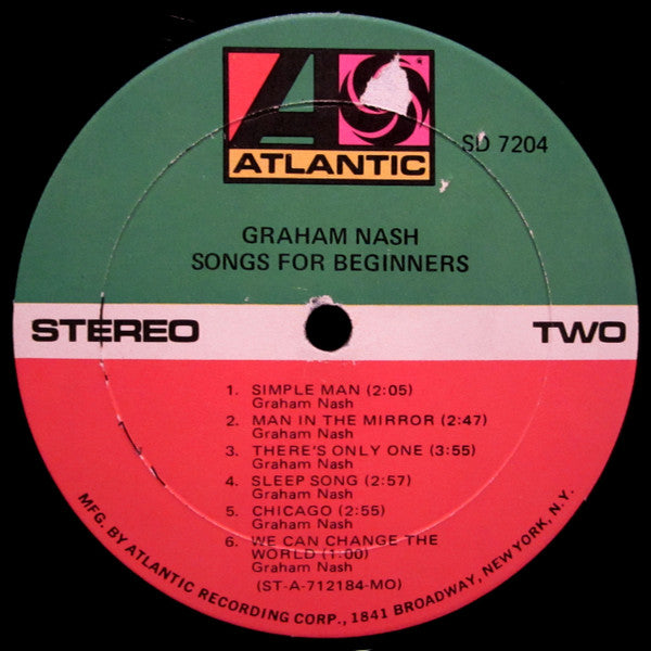 Graham Nash : Songs For Beginners (LP, Album, Mon)