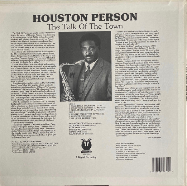 Houston Person : The Talk Of The Town (LP, Album)