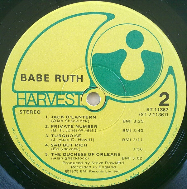 Babe Ruth : Babe Ruth (LP, Album, Win)