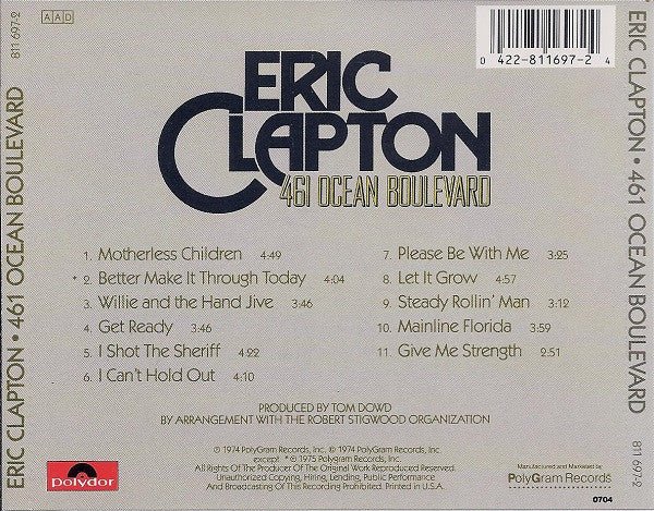 Eric Clapton : 461 Ocean Boulevard (CD, Album, RE)