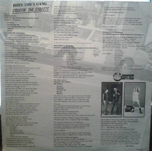 Boys Town Gang : Cruisin' The Streets (LP, Album, RE, RP)