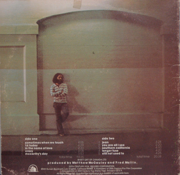 Dan Hill : Longer Fuse (LP, Album, Pit)