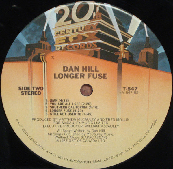 Dan Hill : Longer Fuse (LP, Album, Pit)