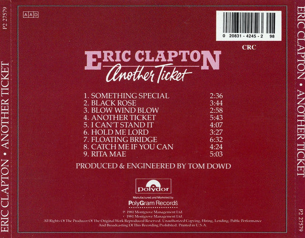 Eric Clapton : Another Ticket (CD, Album, Club, RE)