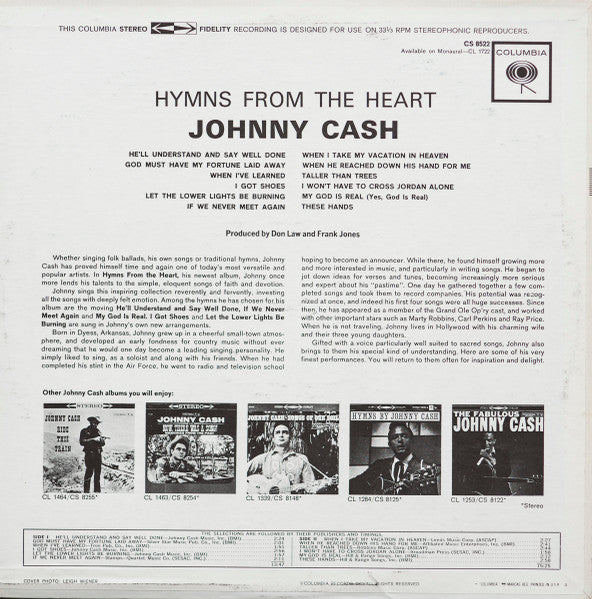 Johnny Cash : Hymns From The Heart (LP, Album, RP)