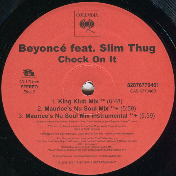 Beyoncé : Check On It (12")