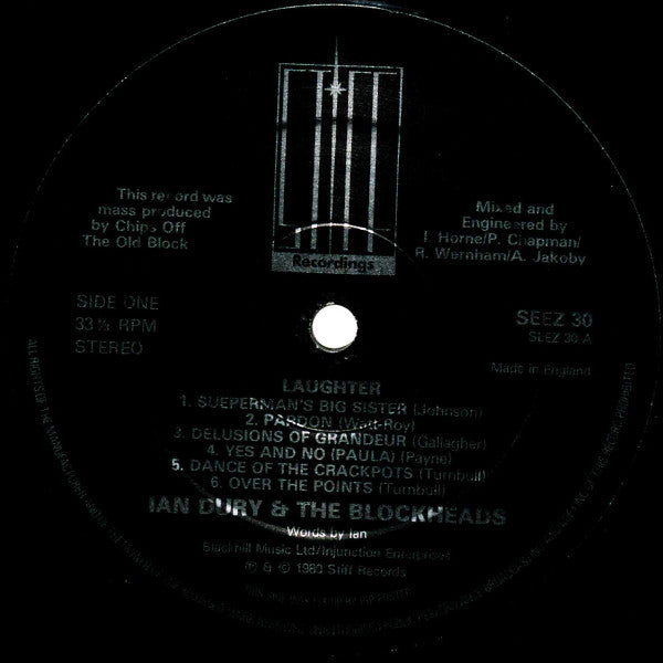 Ian Dury And The Blockheads : Laughter (LP, Album)