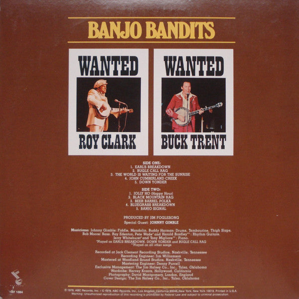 Roy Clark And Buck Trent : Banjo Bandits (LP, Album, Ter)